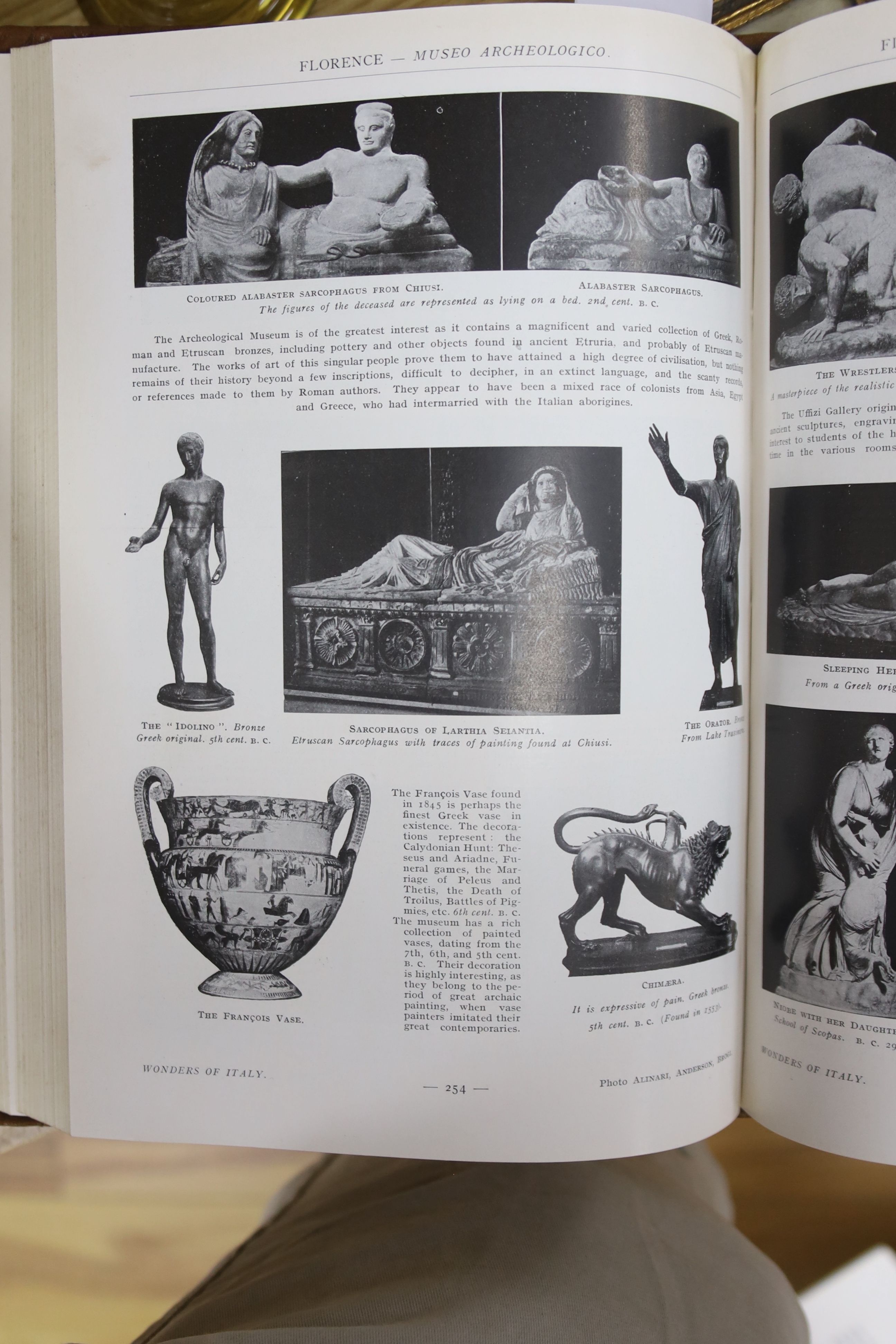 Chambers Encyclopaedia 1901, 12 vols, gilt-tooled black and dark blue bindings and a collection of books on Art and other subjects